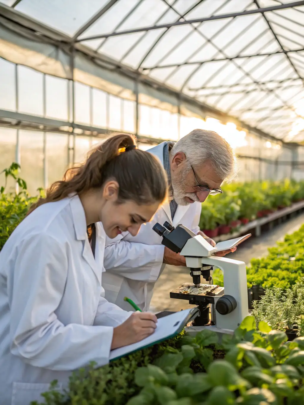 An image of researchers collecting data on plant species diversity in a protected grassland, illustrating the scientific aspect of the organization's work.