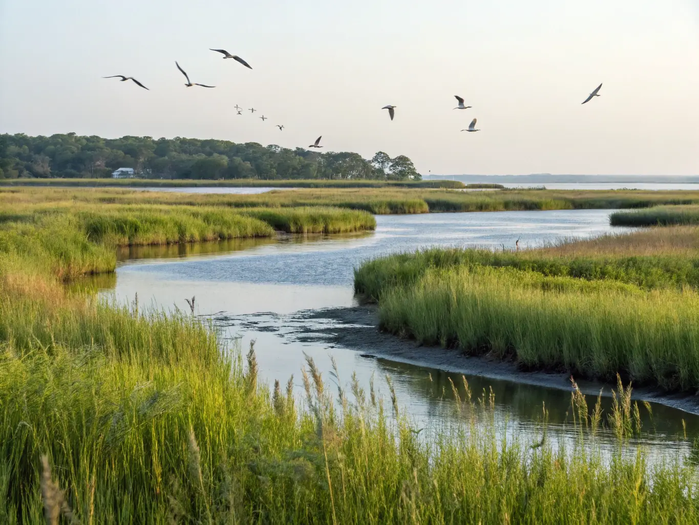 A serene image of a protected wetland area, highlighting CONSERVATOIRE D'ESPACES NATURELS DE NOUVELLE-AQUITAINE's work in preserving vital water resources.
